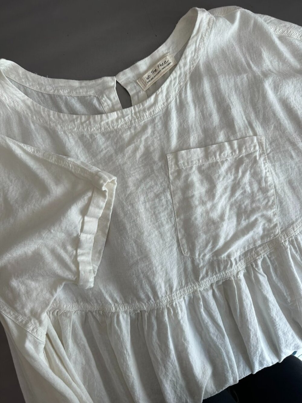 Free People We The Free White Oversized Tunic Top XL Boho Flowy - Picture 12 of 12